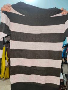 Black And White Pretty High Neck Sweatshirt