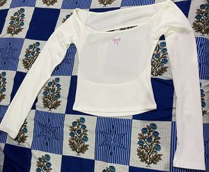 White Off Shoulder Backless Top