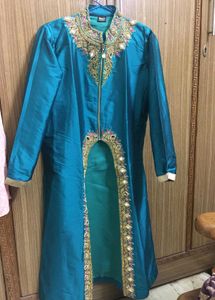 Sea Green Colour Part Wear Kurta And Chunni