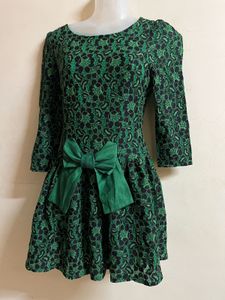 Green Lace Bow Dress