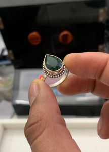 Pure Silver Green Diamond Ring 💍