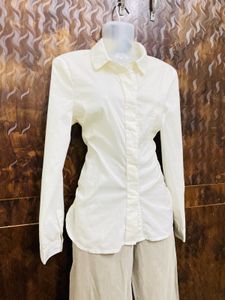 Y2k Vintage Pintresty Fitted Off White Shirt