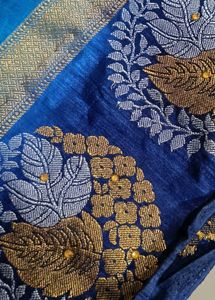 Blue Saree/peacock design/Free Blouse💙