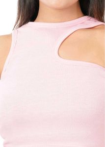 Zara Solid Asymmetrical Crop Top Casual