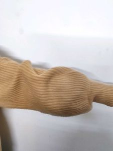 Beige Puff Sleeve Knit Sweater