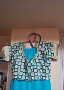 Sky Blue Color Soft Saree With Blouse