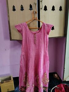 Pink Embroidered Kurta