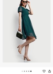 Flowy Blue Swiss Dot Midi Dress