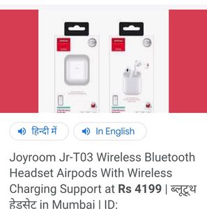 JOY ROOM jr-TO3 TWS bluetooth earbud wireless charging good conditiins.