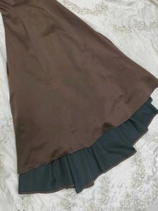 Chic Brown Cowl Neck Dress