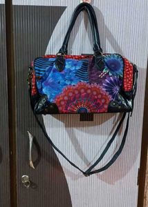 Colorful Embroidered Satchel