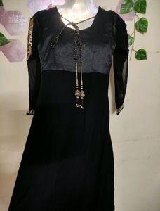 Black Anarkali with Churidar 🐈‍⬛🖤