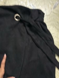 Stylish Black Wrap Mini Skirt