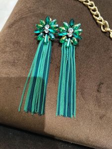 Green Chain Earrings.