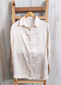 Elegant Beige Button-Down Shirt size-38-39-L
