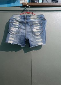 Distressed Denim Shorts