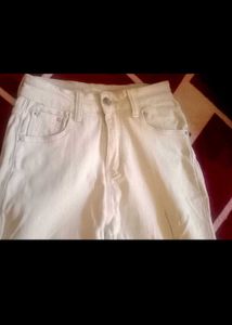 White Straight Leg Jeans