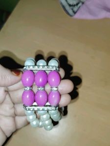 Heavy Pearl &amp; Purple Bracelet