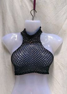 I. Sparkly Fishnet Top