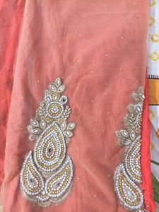 Heavy Work Half Net Saree