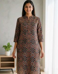 Premium Ajrakh Print Cotton Cord Set