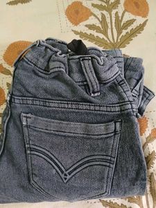 Dark Wash Grey Cargo Jeans
