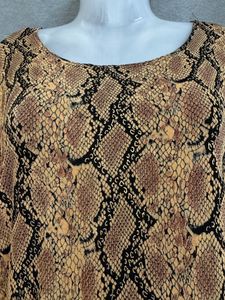 Black And Russet Brown Snake Print Top For Women&#39;s