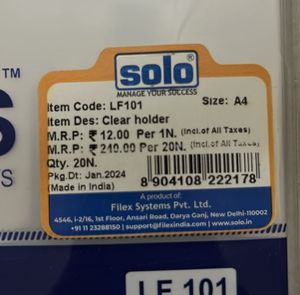 Solo Folders LF 101 Total 20 Nos