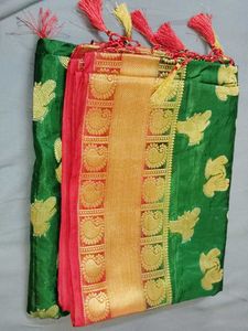 Green & Gold Banarasi Silk Saree❤️
