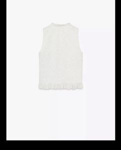 Zara Gray Ruffle Trim Top