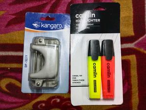 Kangaro Punching Machine And Camlin Highlighter