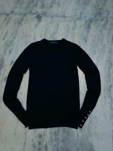 Elegant Zara Navy Blue Knit Top