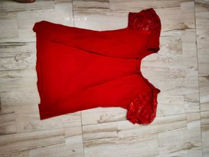 Red Lace Sleeve Top