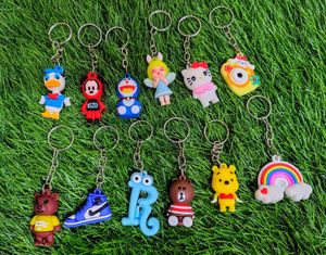 12 Mixed Characters Keychains Set
