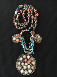 Natural multi agate Beaded Necklace