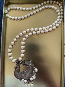 Pearl Oxidised Neck Piece