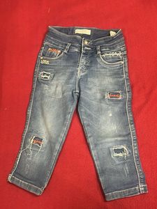 Distressed Denim Cropped Jeans