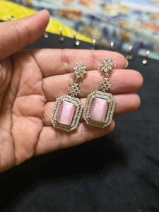 Pink Zircon Earring