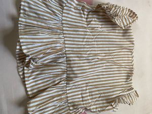 Striped Ruffle Peplum Top