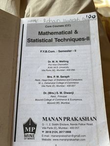 Mathematical &amp; Statistical Techniques-II