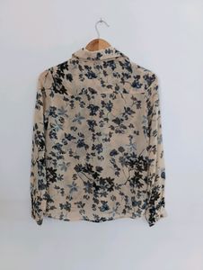 Cream Printed Casual Top (Women)