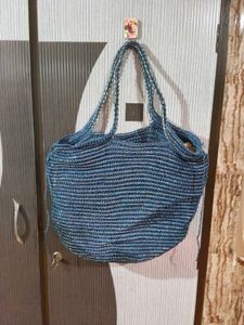 Blue Striped Tote Bag