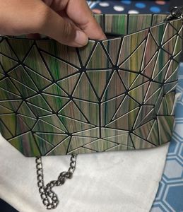 Geometric Green Shoulder Bag