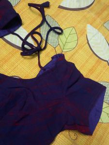 Bluish Purple Stitched Blouse