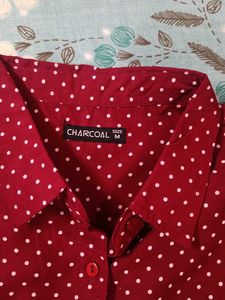 Polka Dot Button-Down Shirt