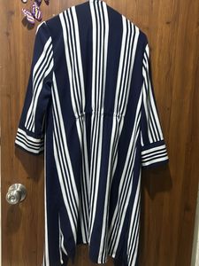 Striped Navy &amp; White Longline Shrug