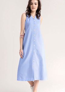 Fabelstreet Blue Shirt Midi Dress