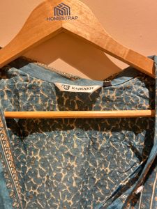 Teal Printed Bikini Top Set &amp; Shirt