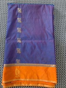 Blue &amp; Orange Indian Saree