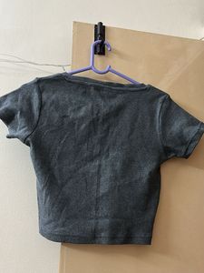 Grey Cropped Top